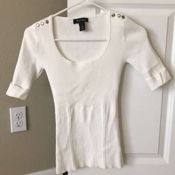 White House Black Market Tops - White House Black Market cream ribbed Top